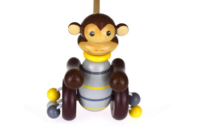KAPER KIDZ PUSH ALONG WOODEN MONKEY