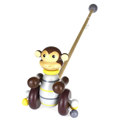 KAPER KIDZ PUSH ALONG WOODEN MONKEY