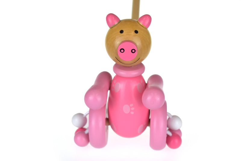 KAPER KIDZ PUSH ALONG WOODEN PIG