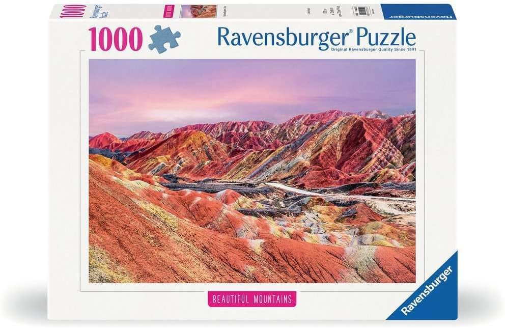 RAVENSBURGER PUZZLE -RAINBOW MOUNTAINS CHINA 1000 PIECE - Toyworld Frankston