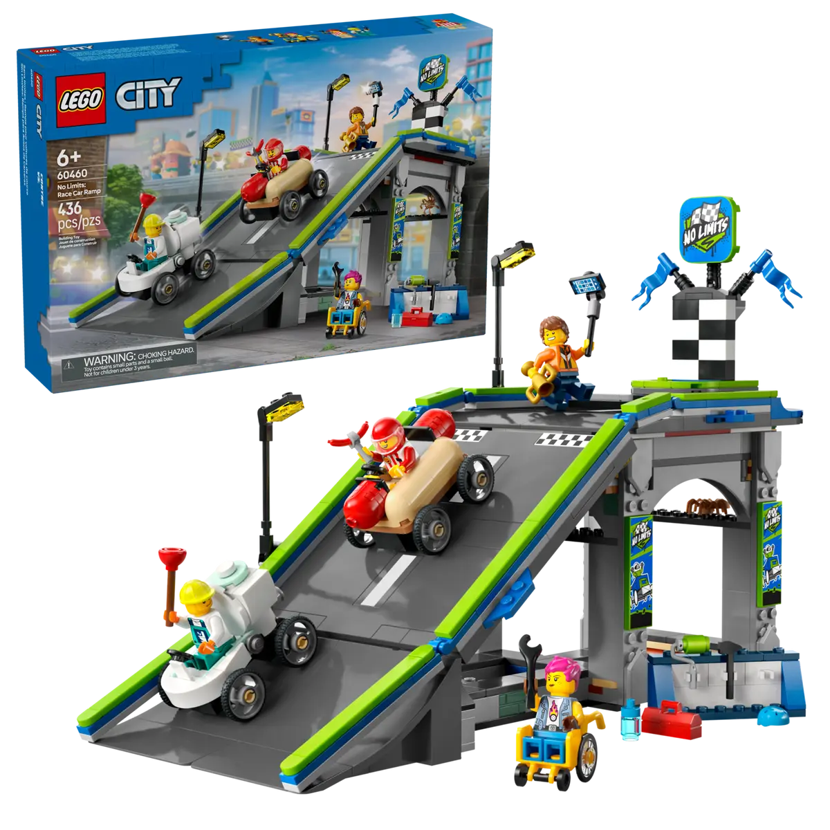 LEGO 60460 CITY - NO LIMITS RACE CAR RAMP TRACK - Toyworld Frankston