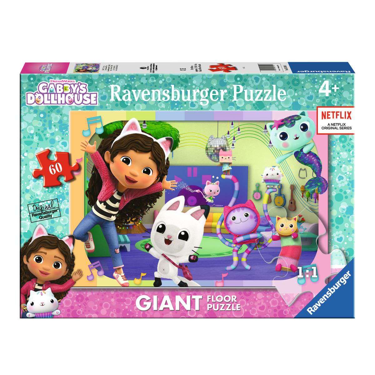 RAVENSBURGER PUZZLE GABBY'S DANCE PARTY! GIANT FLOOR PUZZLE 60 PCS