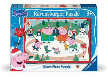 RAVENSBURGER PEPPA PIG GIANT FLOOR PUZZLE - SNOW MUCH FUN - 24 PIECE PUZZLE