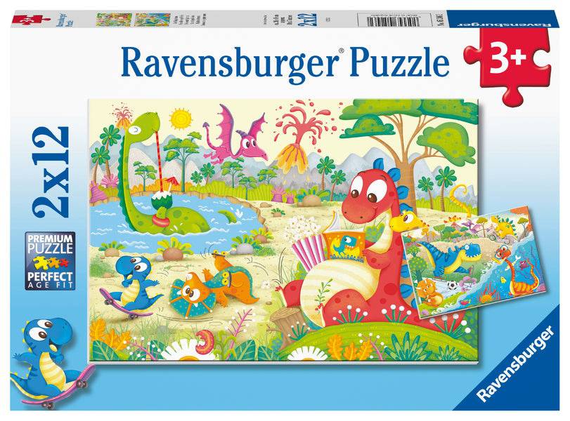 RAVENSBURGER - MY DINO FRIENDS 2 X 12 PIECE PUZZLE - Toyworld Frankston