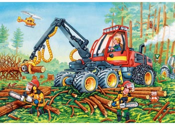 RAVENSBURGER - DIGGERS AT WORK 2X24 PIECE PUZZLE - Toyworld Frankston