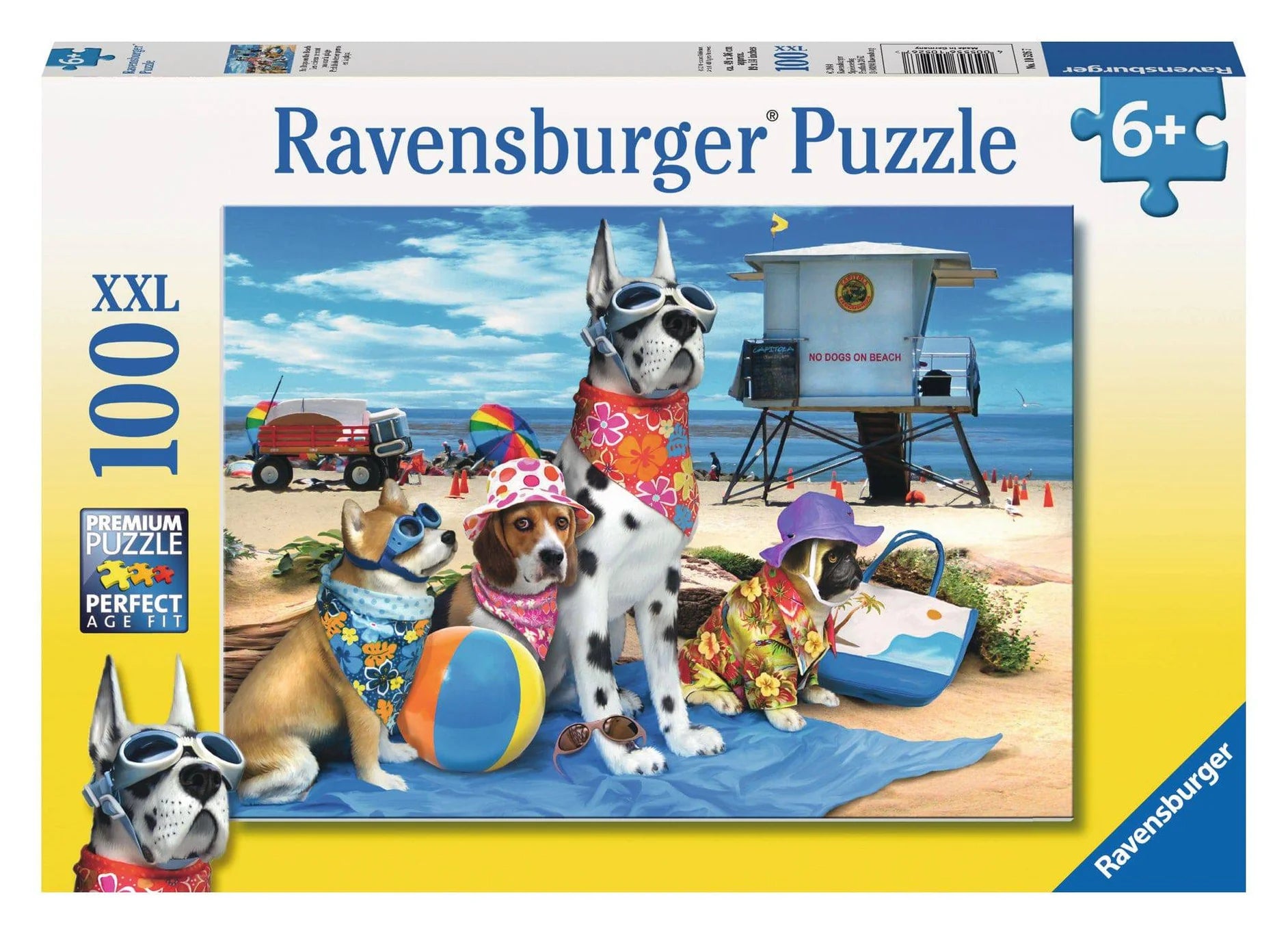 RAVENSBURGER PUZZLE - NO DOGS ON THE BEACH PUZZLE 100 PIECE XXL