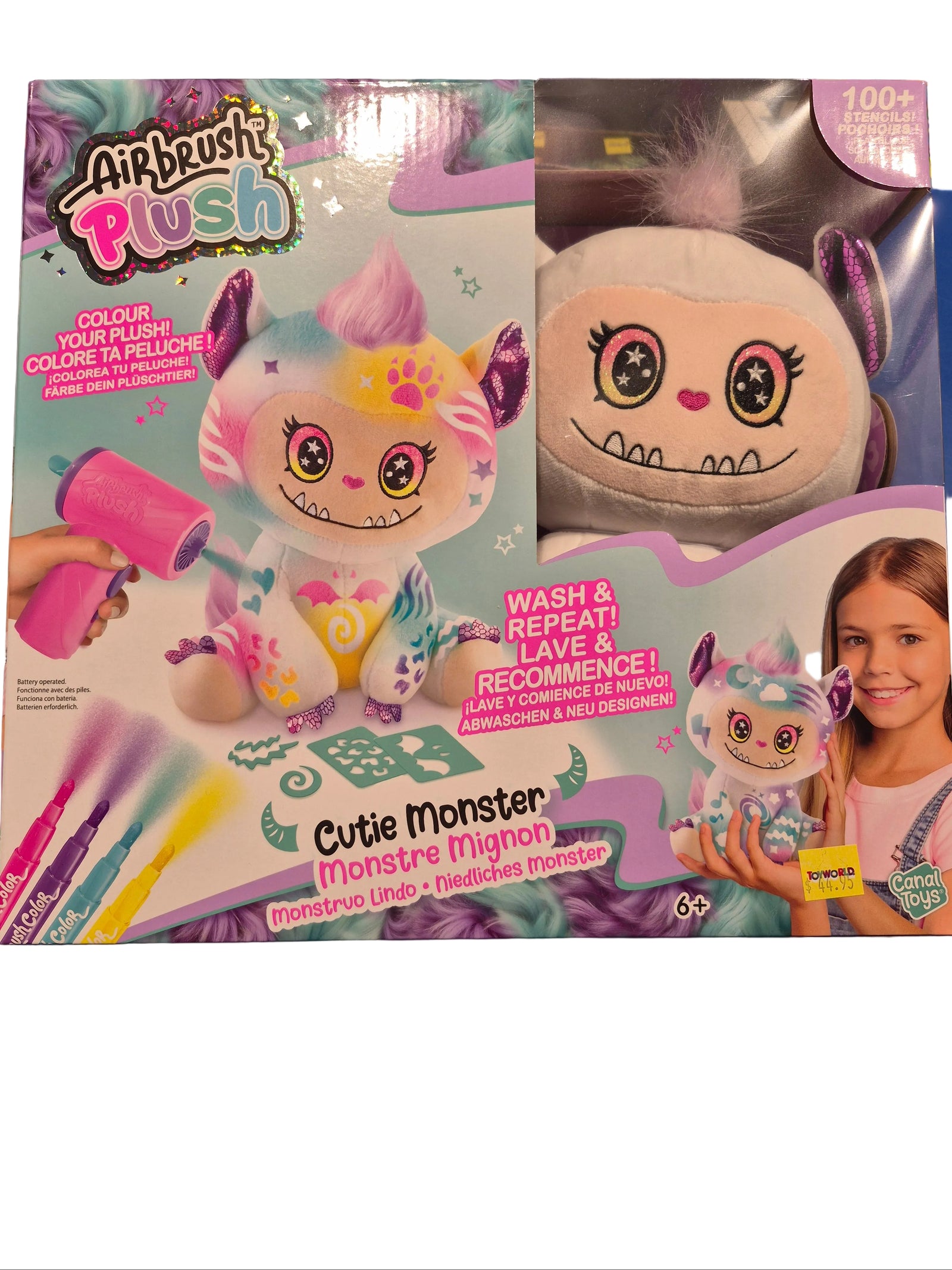 AIRBRUSH PLUSH - CUTIE MONSTER - Toyworld Frankston