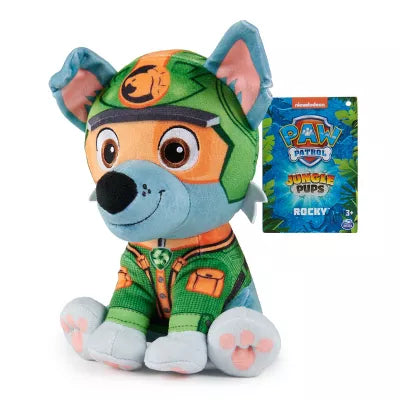 PAW PATROL JUNGLE PUPS - ROCKY 20CM PLUSH - Toyworld Frankston