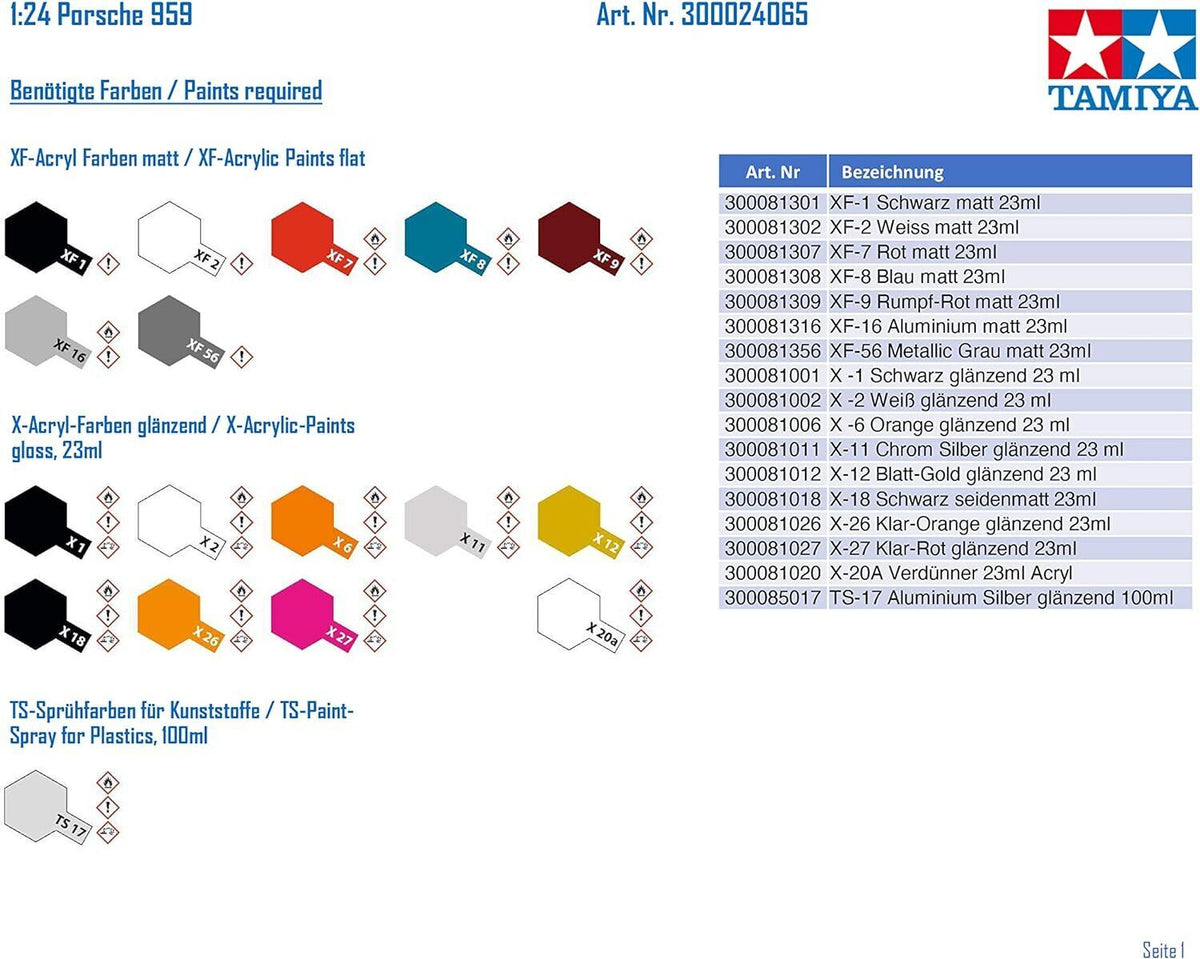 TAMIYA 1/24 PORSCHE 959