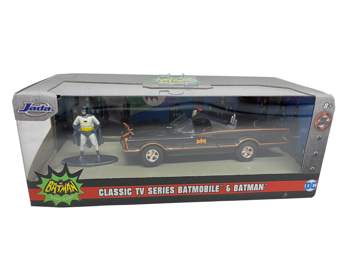 BATMAN CLASSIC TV SERIES (1966) - 1966 CLASSIC BATMOBILE WITH FIGURE 1/32 SCALE HOLLYWOOD RIDES DIE-CAST VEHICLE REPLICA