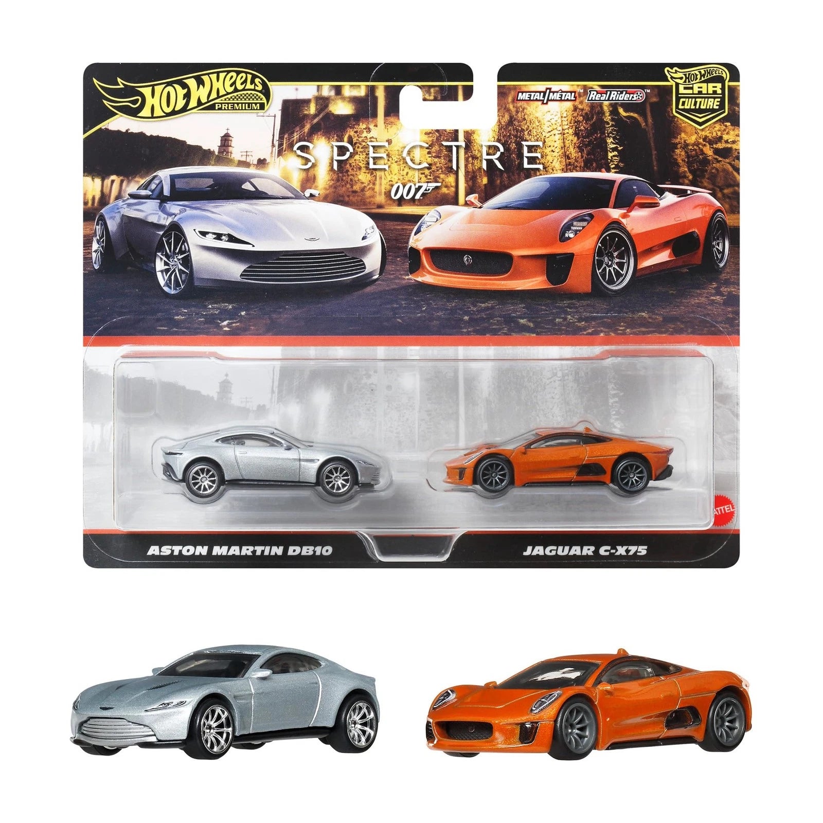 HOT WHEELS PREMIUM 2 PACK - 007 ASTON MARTIN DB10 / JAGUAR C-X75