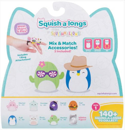 SQUISHMALLOWS - SQUISH A LONGS 1 INCH 8 PACK ASSORTMENT - Toyworld Frankston