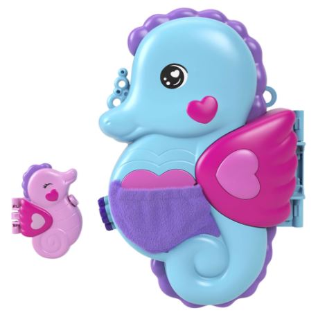 POLLY POCKET - DADDY AND ME - SEAHORSE PURSE COMPACT