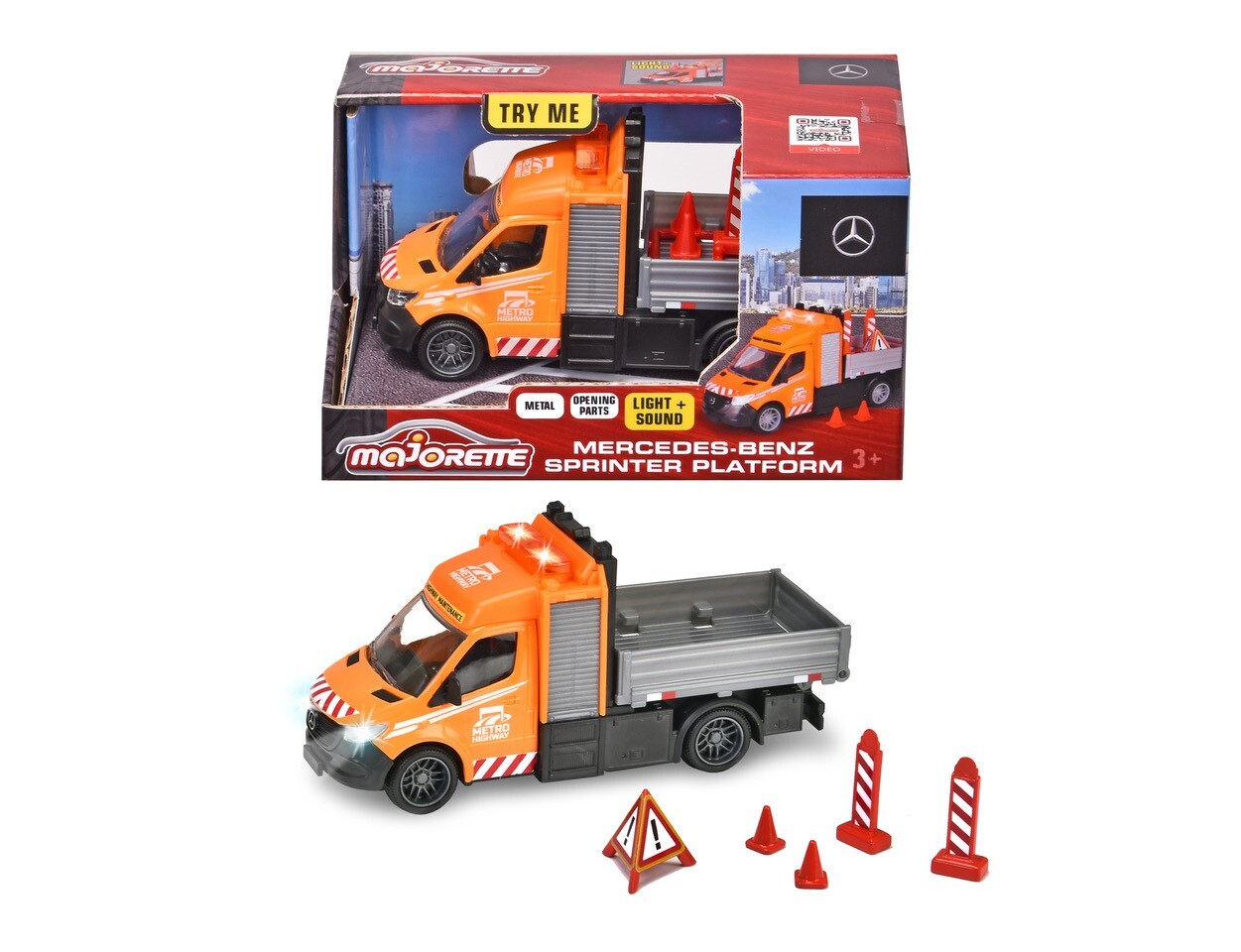 MAJORETTE MERCEDES-BENZ SPRINTER PLATFORM 14 INCH