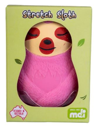 PULLIE PAL -  STRETCH SLOTH ASSORTED COLORS - Toyworld Frankston