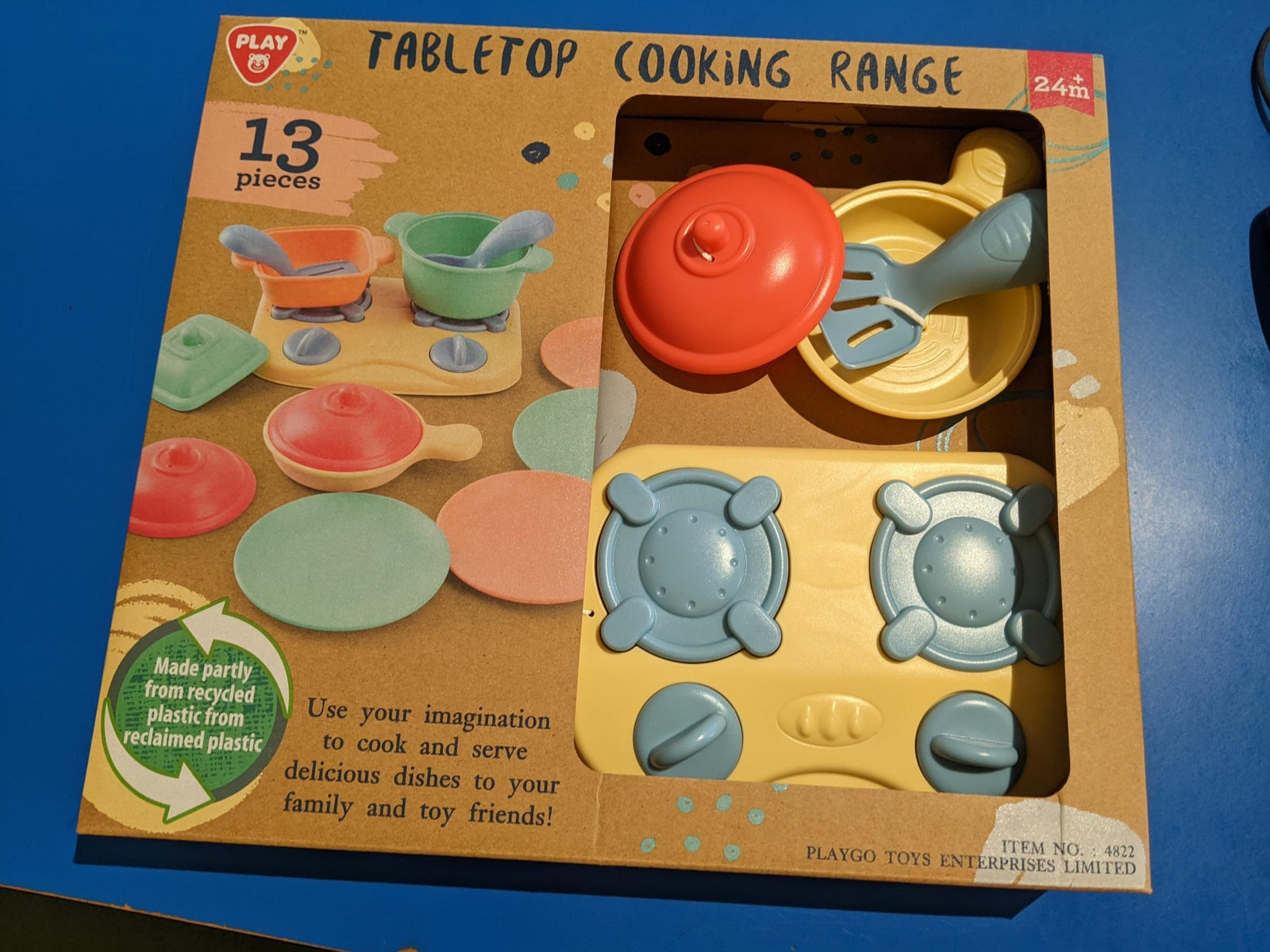 PLAYGO - RECYCLED PLASTIC - TABLETOP COOKING RANGE 13PCS - Toyworld Frankston