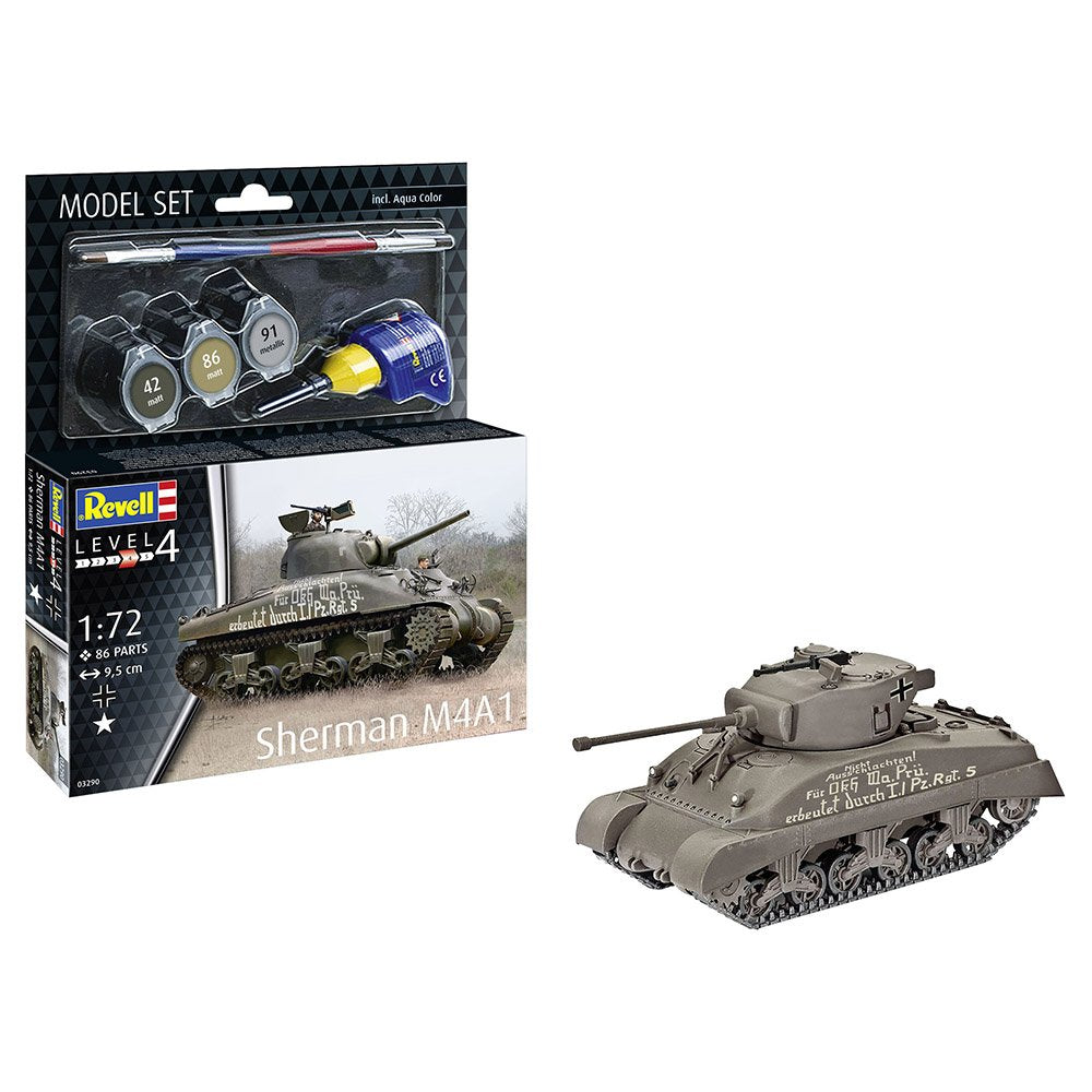 REVELL STARTER KIT 1/72 MODEL SET SHERMAN M4A1