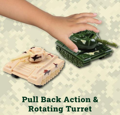 FRICTION ARMY TANK - PULL BACK DIE CAST MODEL VEHICLE
