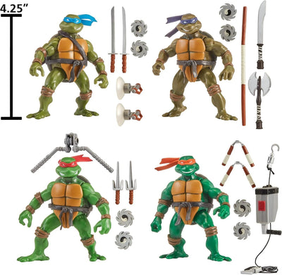 TEENAGE MUTANT NINJA TURTLES 2003 CLASSIC TURTLE FIGURE 4 PACK - Toyworld Frankston