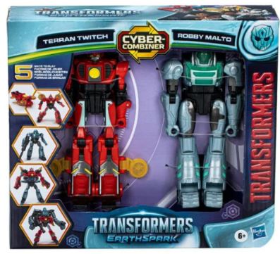 TRANSFORMERS EARTHSPARK - TERRAN TWITCH AND ROBBY MALTO CYBER COMBINER - Toyworld Frankston