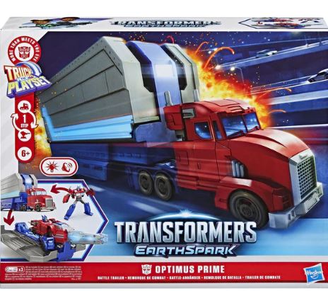 TRANSFORMERS EARTHSPARK - OPTIMUS PRIME BATTLE TRAILER - Toyworld Frankston