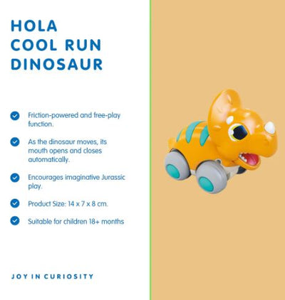 HOLA -  COOL RUN DINOSAUR - TRICERATOPS - Toyworld Frankston