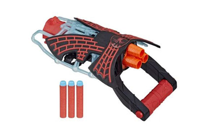 SPIDERMAN ACROSS THE SPIDERVERSE - MILES MORALES TRI-SHOT NERF - Toyworld Frankston