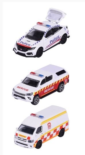 MAJORETTE AUSTRALIAN EMERGENCY 000 3 ASST