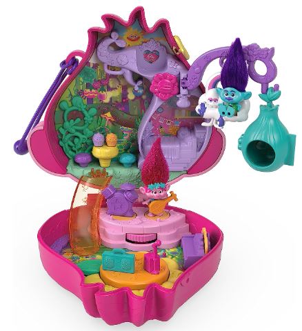 POLLY POCKET - TROLLS COMPACT CASE PLAYSET - Toyworld Frankston