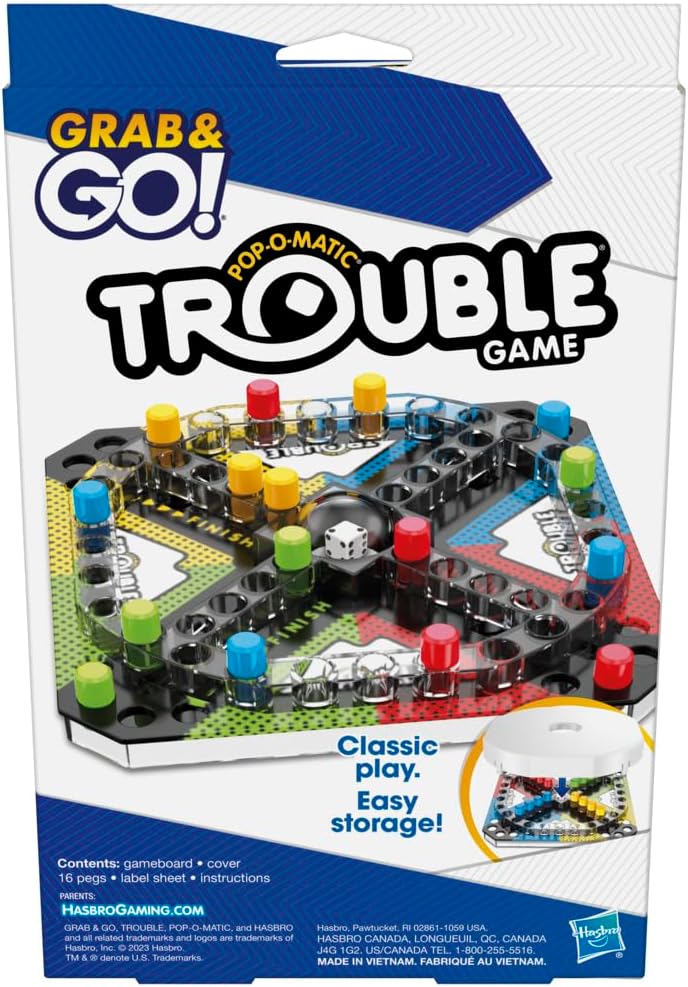 HASBRO GRAB AND GO - POP O MATIC TROUBLE GAME