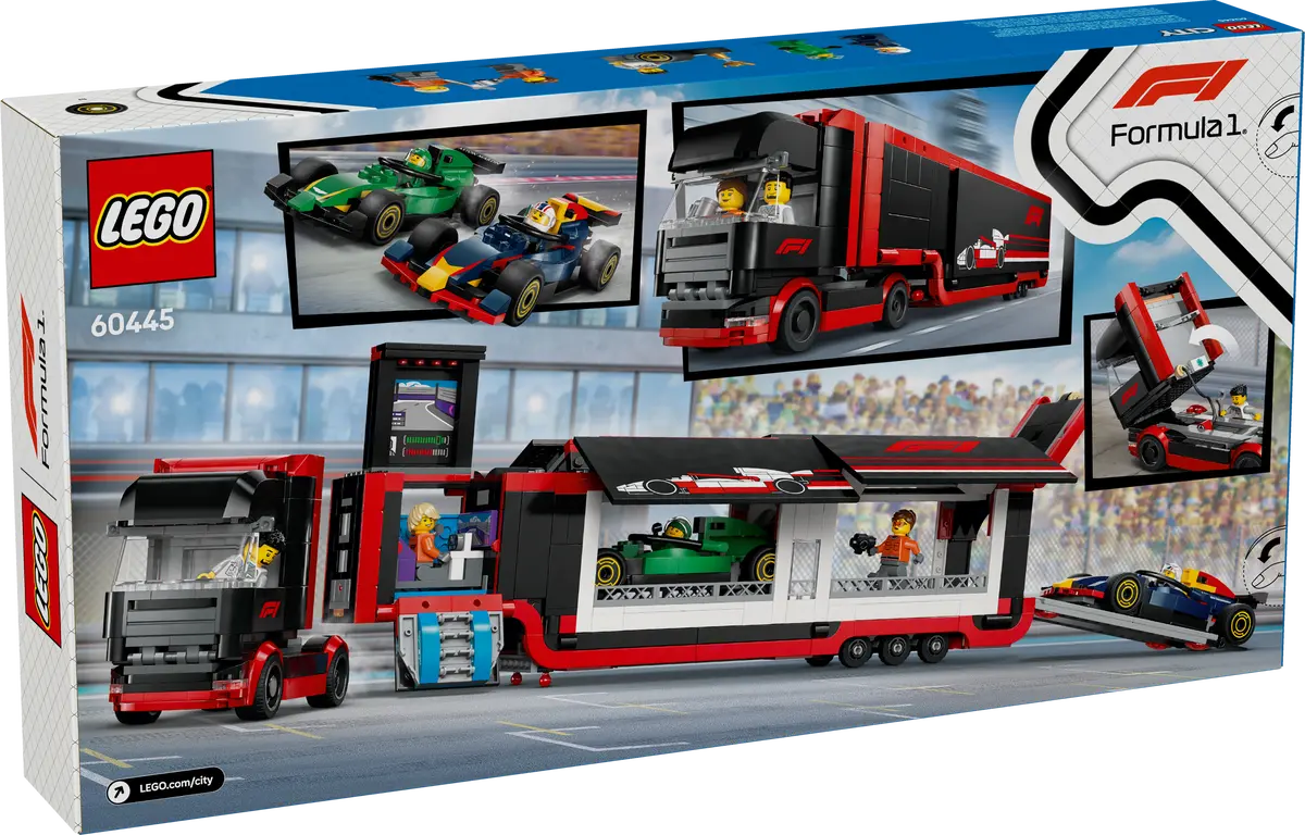 LEGO CITY 60445 F1 TRUCK WITH RB20 AND AMR24 F1 CARS