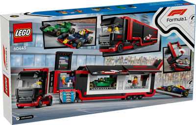 LEGO CITY 60445 F1 TRUCK WITH RB20 AND AMR24 F1 CARS