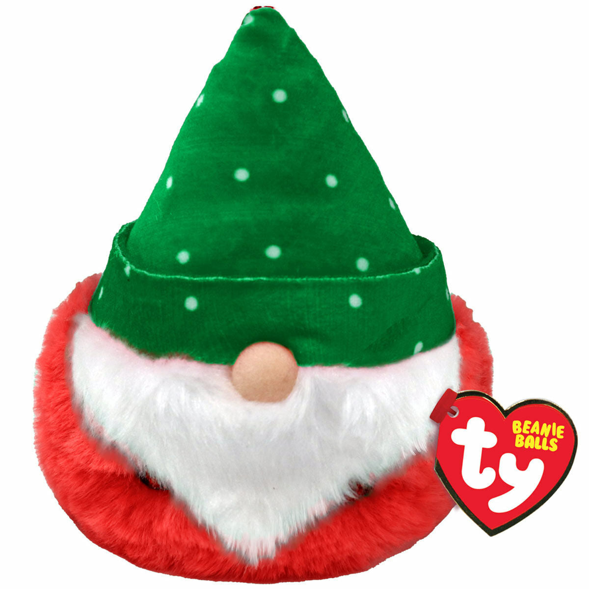 TY BEANIE BALLS - CHRISTMAS - 'TURVEY' GREEN HAT GNOME - Toyworld Frankston