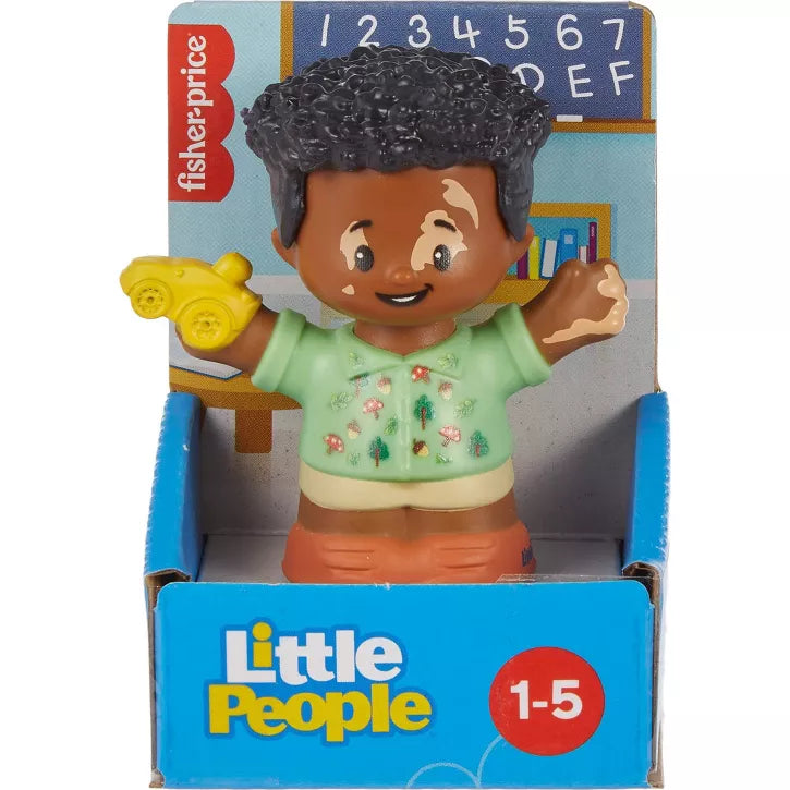 FISHER PRICE - LITTLE PEOPLE BOY WITH VITILIGO AND TOY CAR