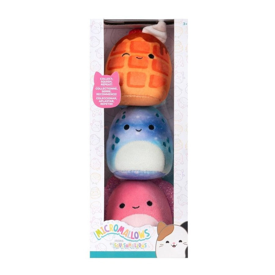 SQUISHMALLOWS MICROMALLOWS 2.5 INCH PLUSH 3 PACK - AUGGIE, WEAVER, ZINX - Toyworld Frankston