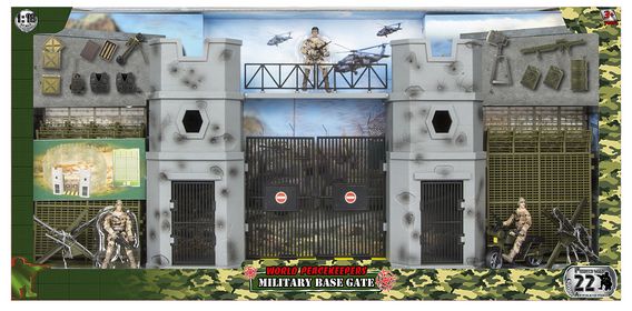 WORLD PEACEKEEPER MEGA BATTLEFIELD MILITARY BASE GATE - Toyworld Frankston