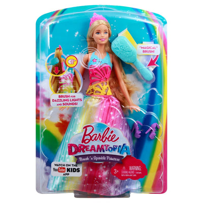 BARBIE DREAMTOPIA BRUSH N SPARKLE PRINCESS - Toyworld Frankston