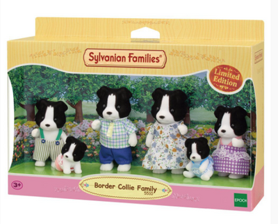 SYLVANIAN FAMILIES BORDER COLLIE FAMILY WITH TWINS