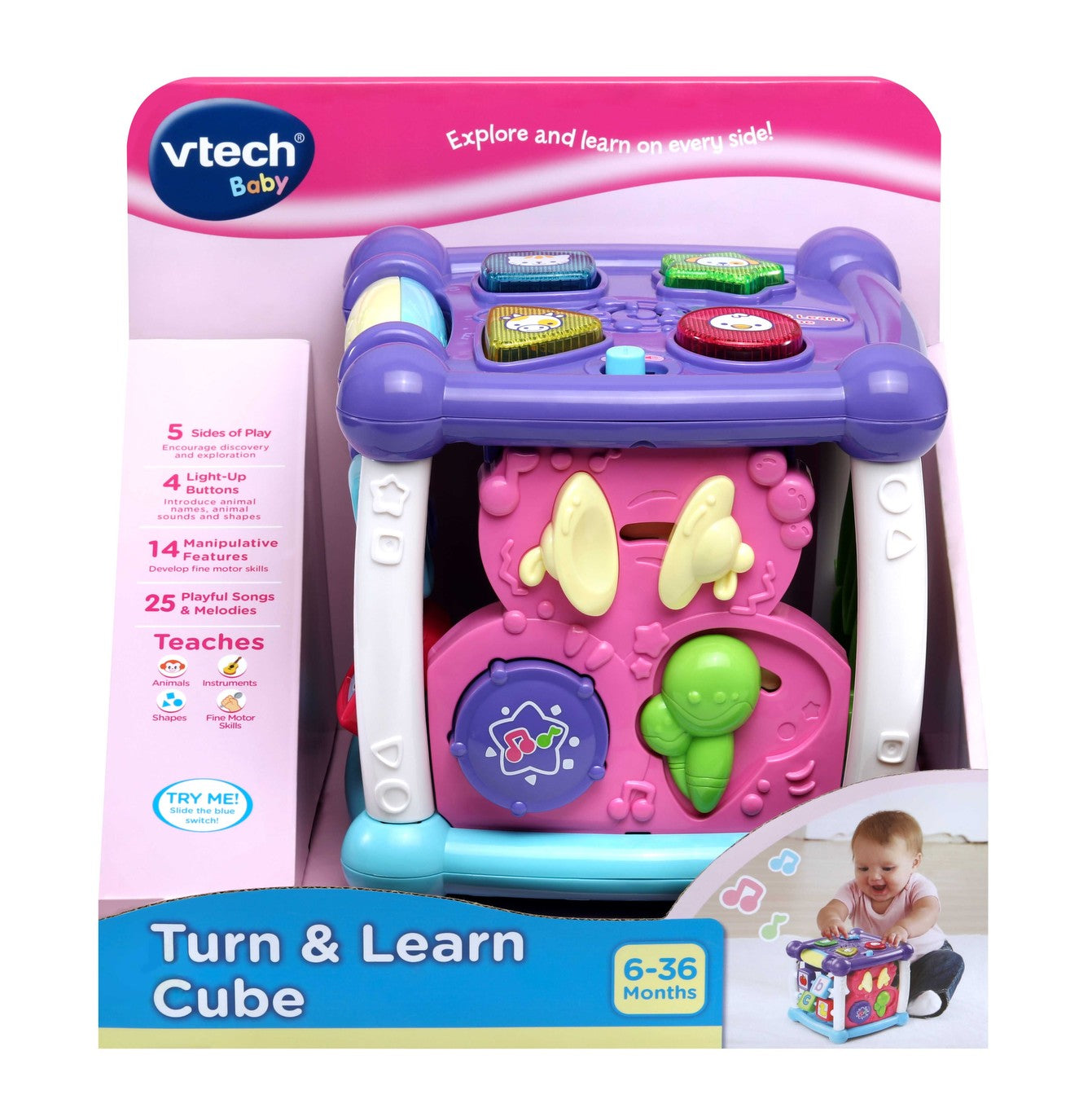 TURN & LEARN CUBE PINK - Toyworld Frankston