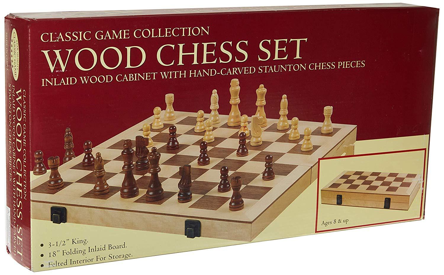 18 INCH WOODEN CHESS SET - Toyworld Frankston
