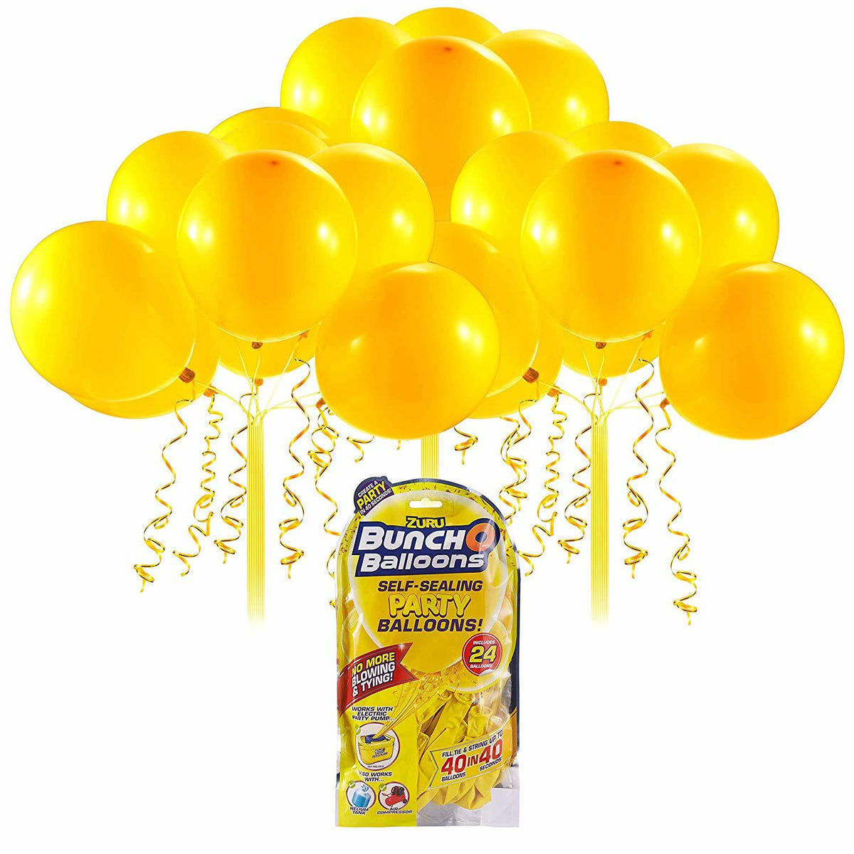 ZURU BUNCH O BALLOONS SELF SEALING PARTY BALLOONS 24 PACK YELLOW