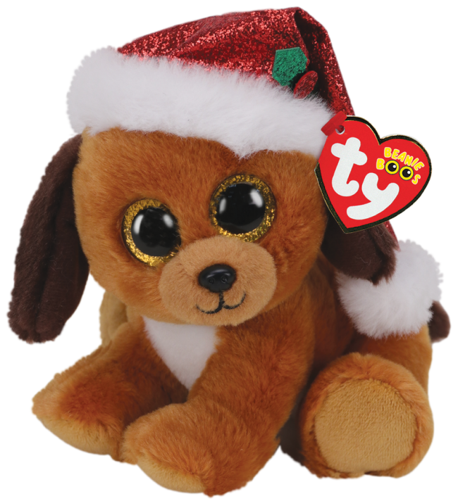 BEANIE BOO REGULAR XMAS DOG WITH HAT - HOWLIDAYS - Toyworld Frankston