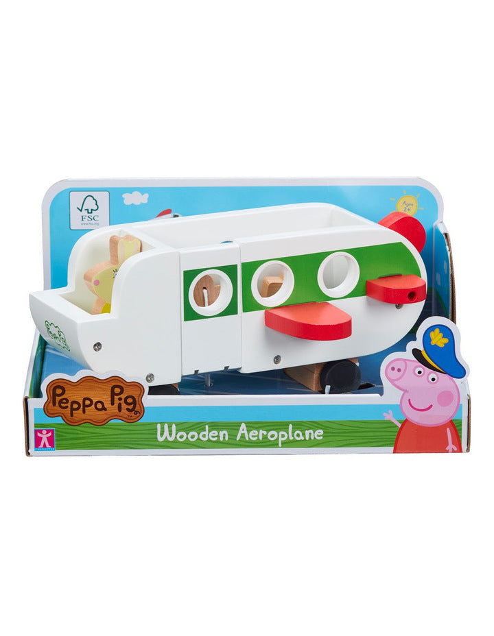 PEPPA PIG WOODEN PLAY AEROPLANE AND FIGURE - Toyworld Frankston