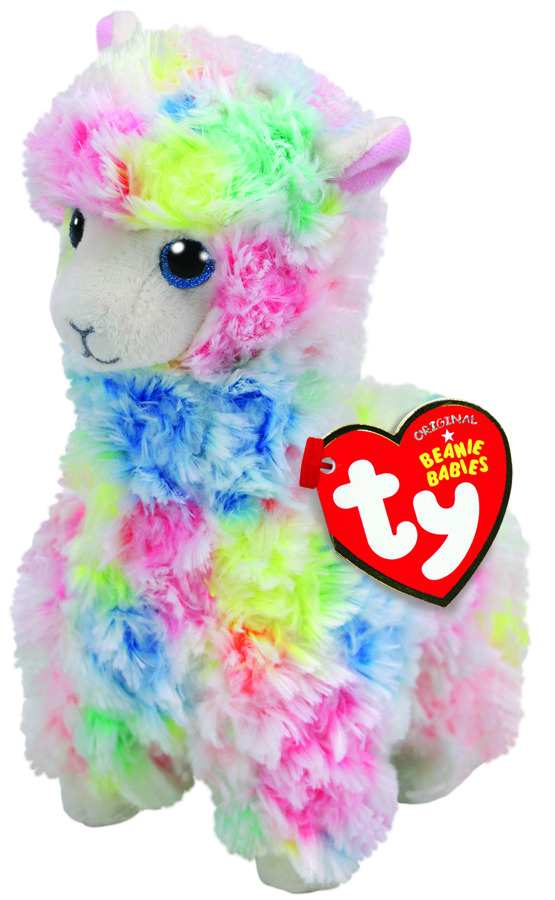 TY BEANIE BOO LOLA MULTICOLOUR LAMA MED - Toyworld Frankston