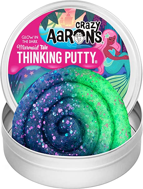CRAZY AARON'S THINKING PUTTY GLOWBRIGHTS MERMAID TALE - Toyworld Frankston