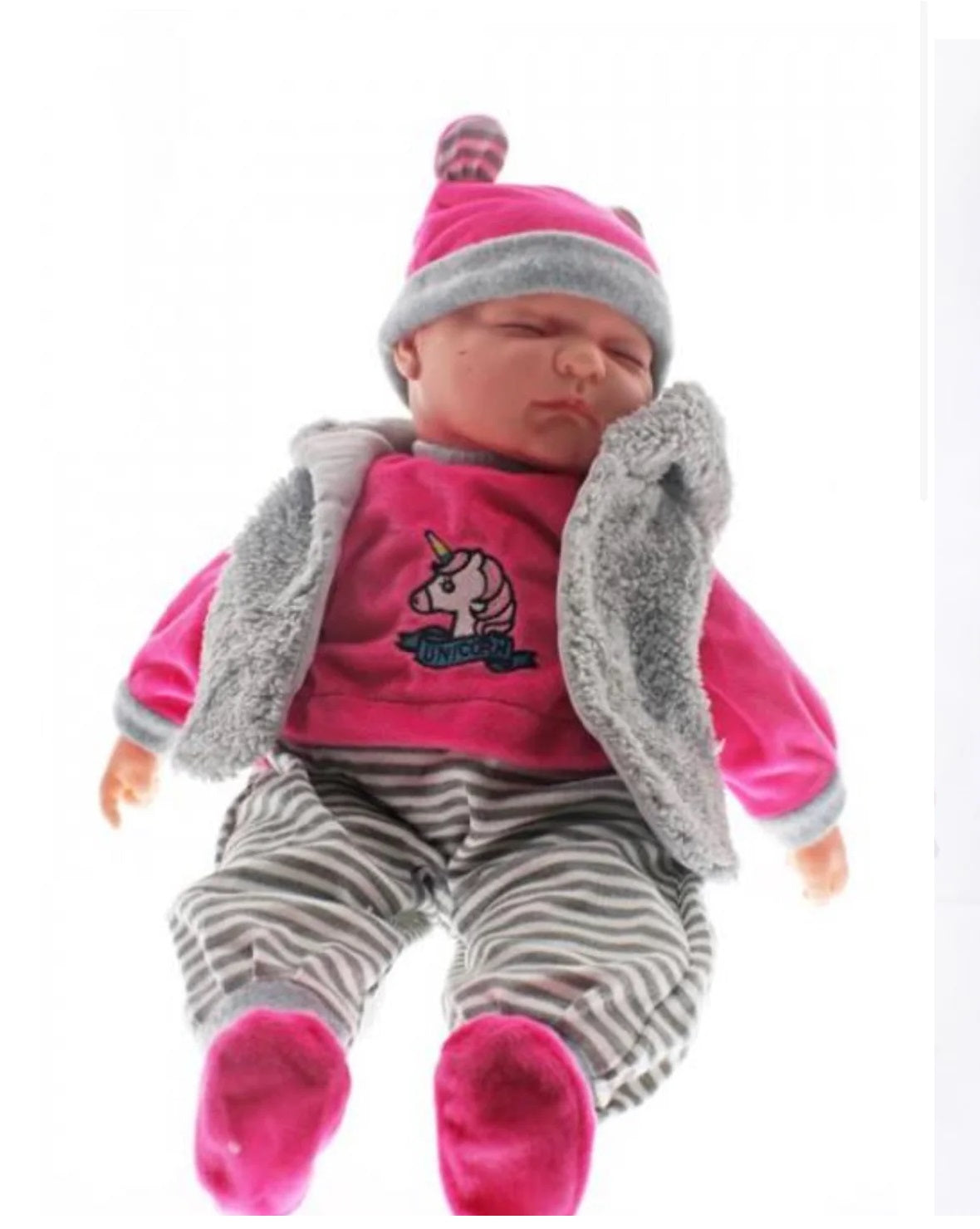 BABY DOLL POPPY GREY/PINK - Toyworld Frankston