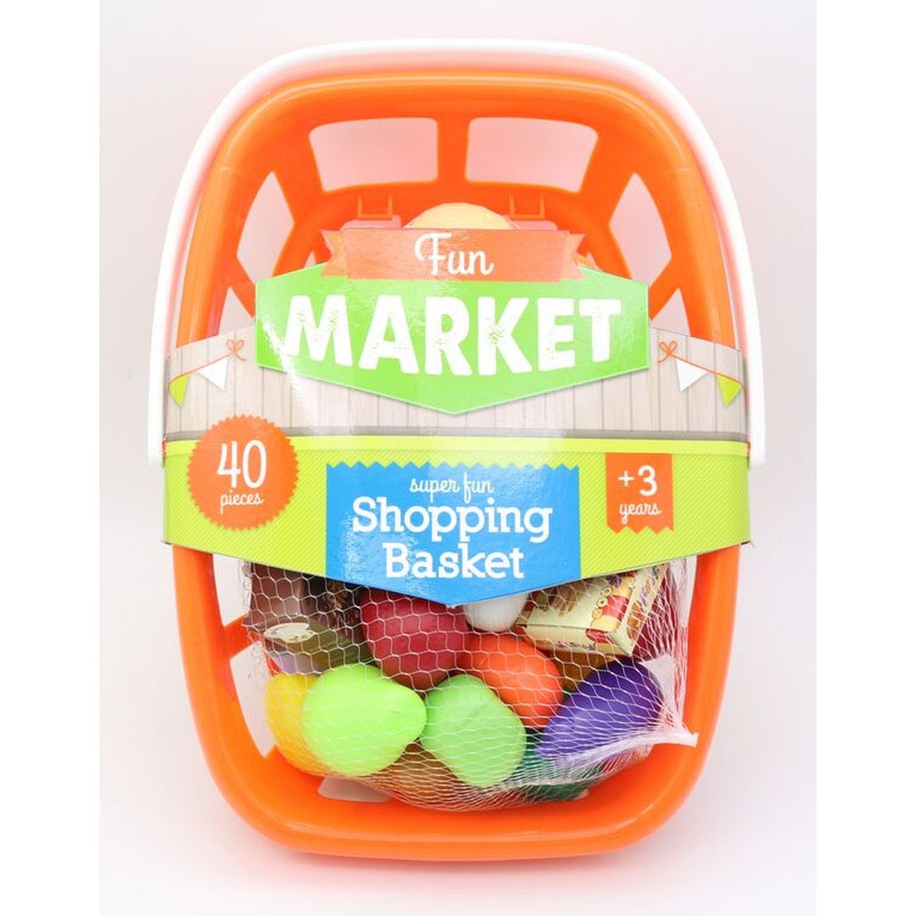 FUN MARKET BASKET W/FOOD 40PC - Toyworld Frankston