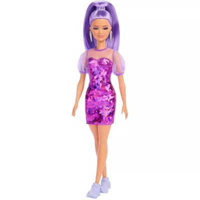 BARBIE FASHIONISTA #178 PURPLE MONOCHROME DRESS - Toyworld Frankston