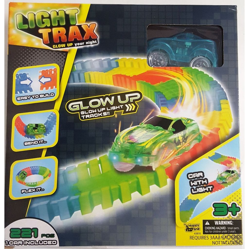GLOW IN THE DARK TRACK & LIGHT UP CAR - Toyworld Frankston