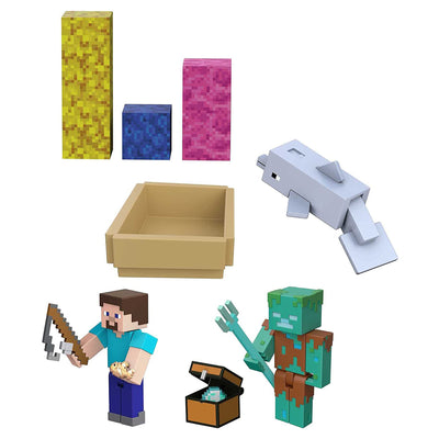 MINECRATT TREASURE HUNT ADVENTURE PACK FIGURES - Toyworld Frankston